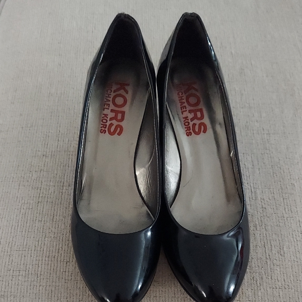 Kors By Michael Kors Black Patent Leather Low-Heeled Pumps